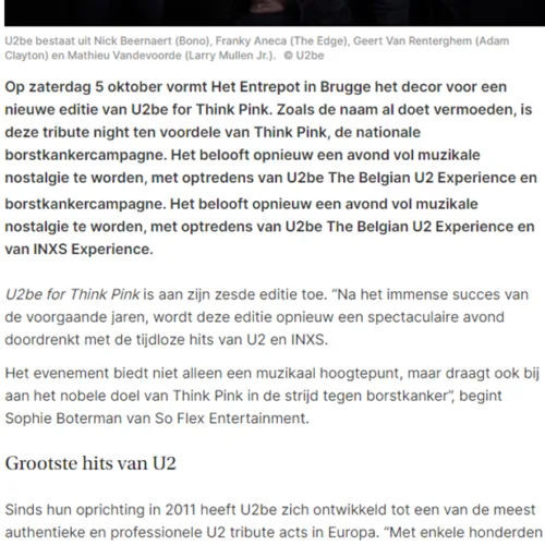 U2be in de pers -foto 2